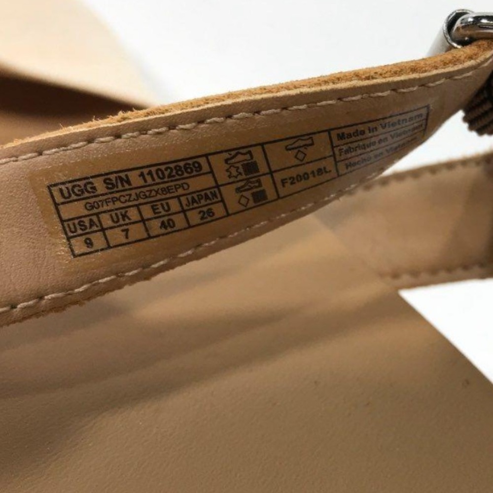 Women’s UGG Joslyn Tan/Cream Espadrille Wedges with Bow Detail Sandals Size 9 - Picture 4 of 6